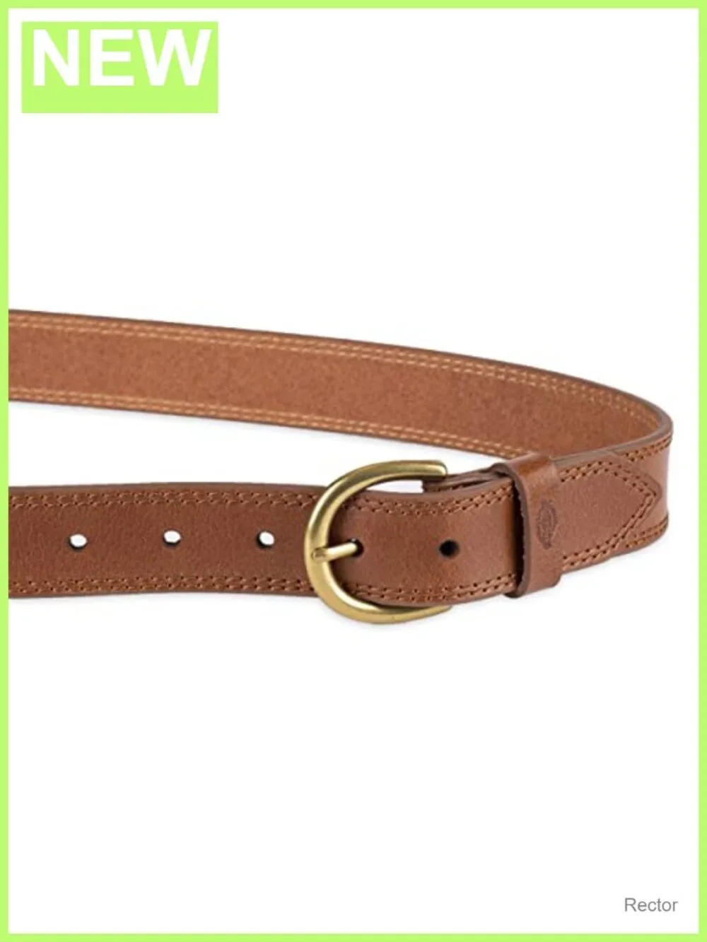 Genuine Leather Belt with Harness Buckle, Casual Workwear, 7 Holes, Dickies